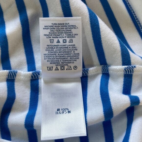 LANDS END Tank Top Nautical Cotton Blue White Stripes Womens Plus Size XL - Picture 8 of 11